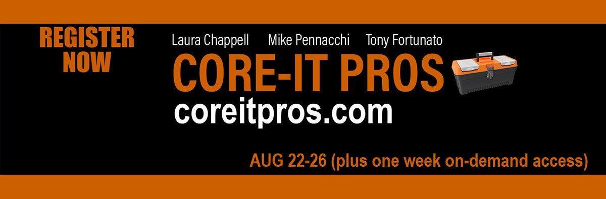 LauraChappell's tweet image. Excited to collaborate with Mike Pennacchi and Tony Fortunato to bring &quot;what we wish we&apos;d known&quot; information to the CORE-IT Pros event. 

Early bird registration is open at coreitpros.com. 

#coreit #wireshark #networkmonitoring #troubleshooting