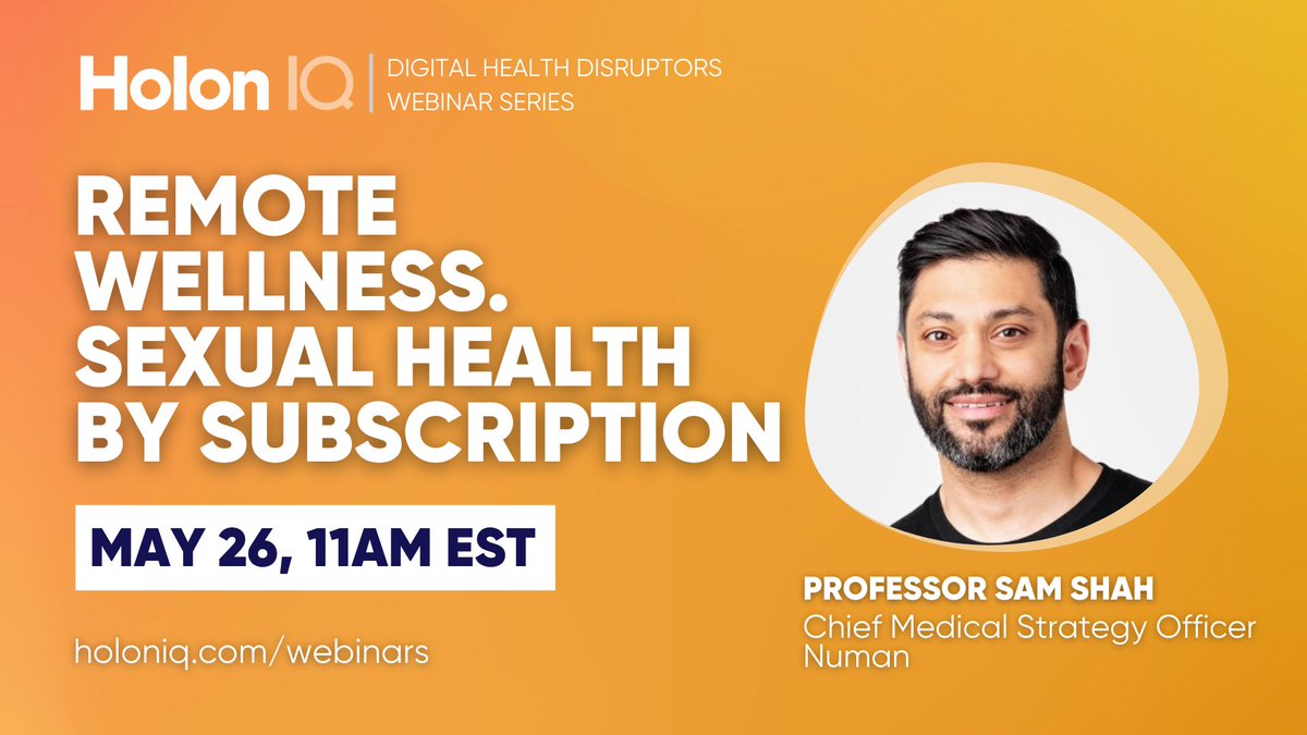 📺 Webinar tomorrow. Remote wellness: Sexual health by subscription
Join Vernon Baxter, VP Health, along with guest speaker, Sam Shah, Chief Medical Strategy Officer at Numan, for a discussion on remote wellness and digital subscription services. 
bit.ly/3LTqtug