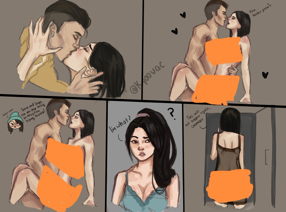 Kyoovac's tweet photo. I made this mini comic of Chamber and Viper ♥️ Uncensored on my Patreon:), for 5 dollars or retweet and I pass you the image by dm 
#comic #valorant #viper #fanart #chamber #nsfw #rule34 #ship #love #viperfanart https://t.co/T2tLpNc3or https://t.co/kDOxM7zEcR