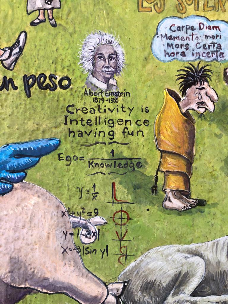 ALOROMX's tweet photo. "La creatividad es la inteligencia divirtiéndose" -Albert Einstein. Fotografía tomada de un mural en Ajijic, Jalisco. https://t.co/81yKDBWzW5