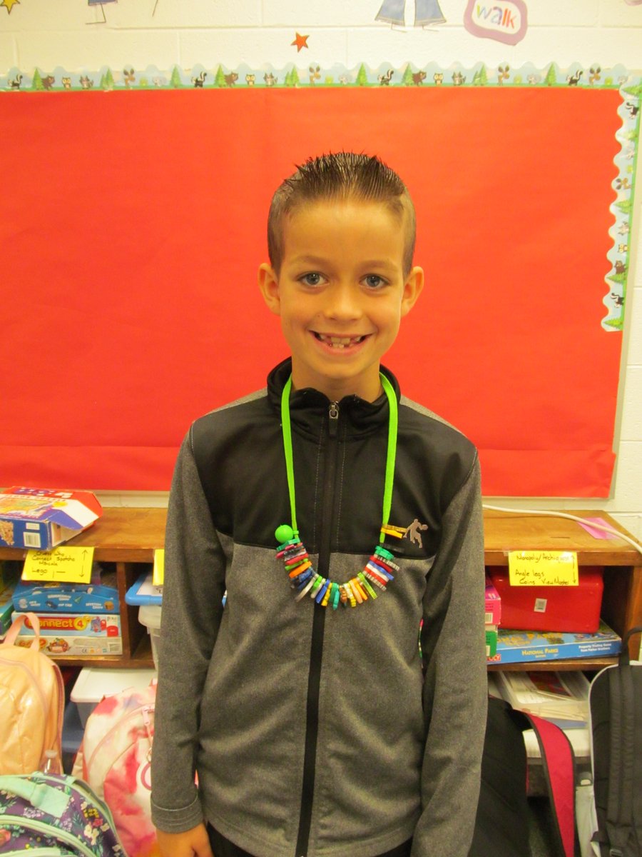 BethHalterman's tweet photo. Way to sport our SHOUT OUT necklace with all of the awards for the year. Wow! This fella worked hard on his kindness, effort, academics, team spirit and more! Launching alka- seltzer rockets 🚀was a fun way to blast into summer! #RESLearnLeadSucceed https://t.co/CIDCItjwNL