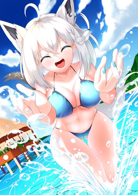 ä»åã¯ãhololiveãæå±ã®ãçœäžããã(Shirakami Fubuki)ããããæãããŠããã ããŸããâª
#hololive #ããã©ã€ã #çœäžããã #çµµããã