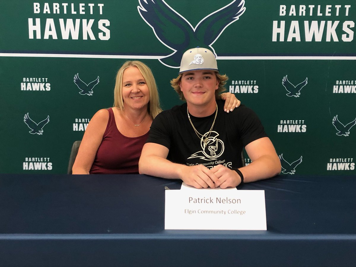 Congrats to Patrick Nelson on his decision to attend ⁦<a href="/ElginCommColl/">Elgin Community College</a>⁩ and continue to play baseball!