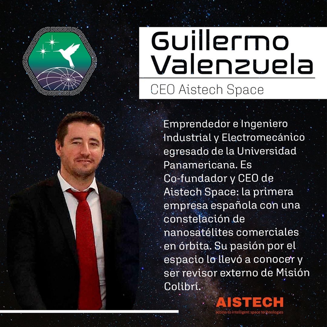 3, 2, 1, ¡Despegue! 🚀🌎 Misión Colibrí felicita a Guillermo Valenzuela y a todo el equipo de @AistechSpace por la puesta en órbita de su tercer satélite: Guardian 1. 🛰🥳 #MisiónColibrí #ColibríMission #SpaceLab #Aistech #Satélite #Space #STEM #Engineering
