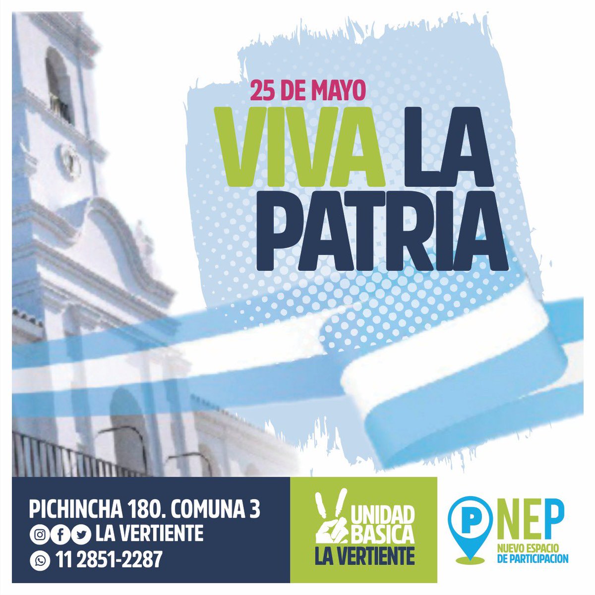 #25deMayo 

Ayer como hoy,  la Independencia , Soberanía , Libertad y Justicia no son solo palabras  , son una causa por la cual se trabajaba , se lucha y se conquista. 

#FelizDiaDeLaPatria 
 
🇦🇷Salud a los q luchan para sea cada día más Justa, Libre y Soberana