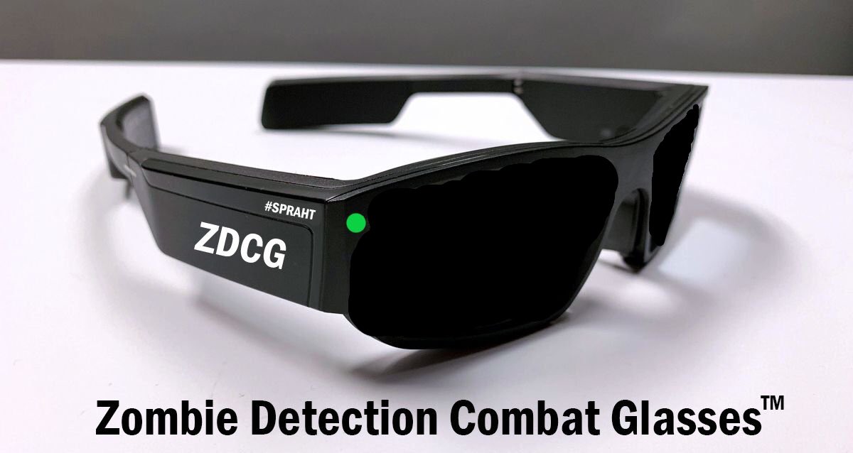 @ittyruffle But we are part of the @ZombieSquadHQ #ZSHQ and take out zombies and ninja Zoms too! And we made these Zombie Detection Combat Glasses #ZDCG to see Zoms from a distance! When the light turns green, Zombie Alert!  😸 — Hazel and Remy