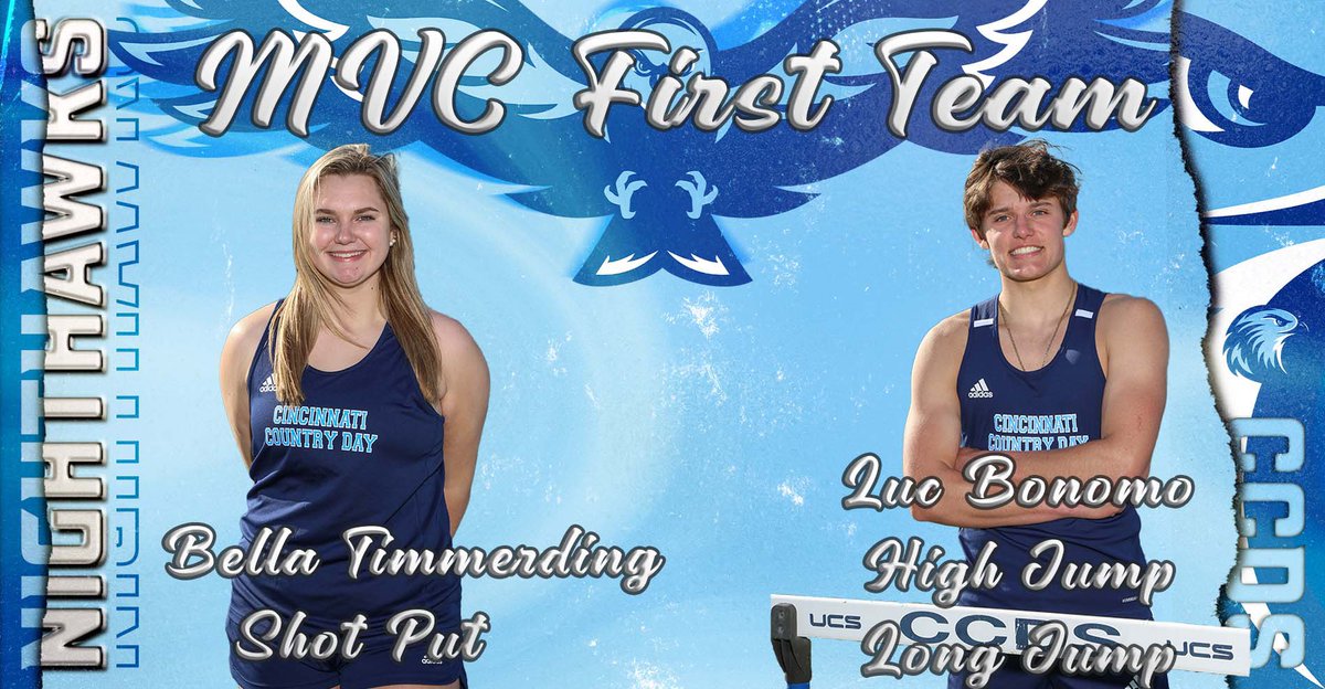 Congrats to Bella Timmerding &amp; Luc Bonomo who earned MVC First Team in Track &amp; Field.