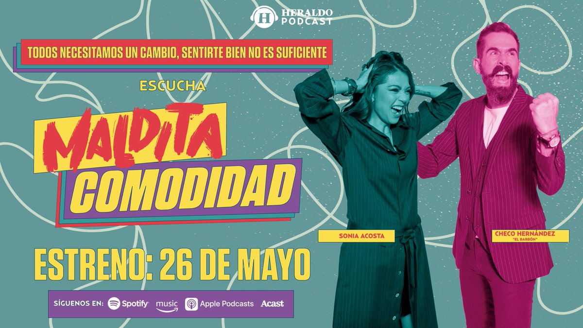 #ElHeraldoPodcast

#MalditaComodidad “estará en todas las plataformas digitales y en #ElHeraldoPodcast”

<a href="/tomalabarbonmx/">Tomala Barbon</a>, escritor y speaker y <a href="/sonacosta/">SON ACOSTA</a>, leader coaching, speaker, mindfulness, mamá y amante del cambio

#ElDedoEnLaLlaga 
#HeraldoRadio📻🎙
<a href="/heraldodemexico/">El Heraldo de México</a> 🗞📺📲