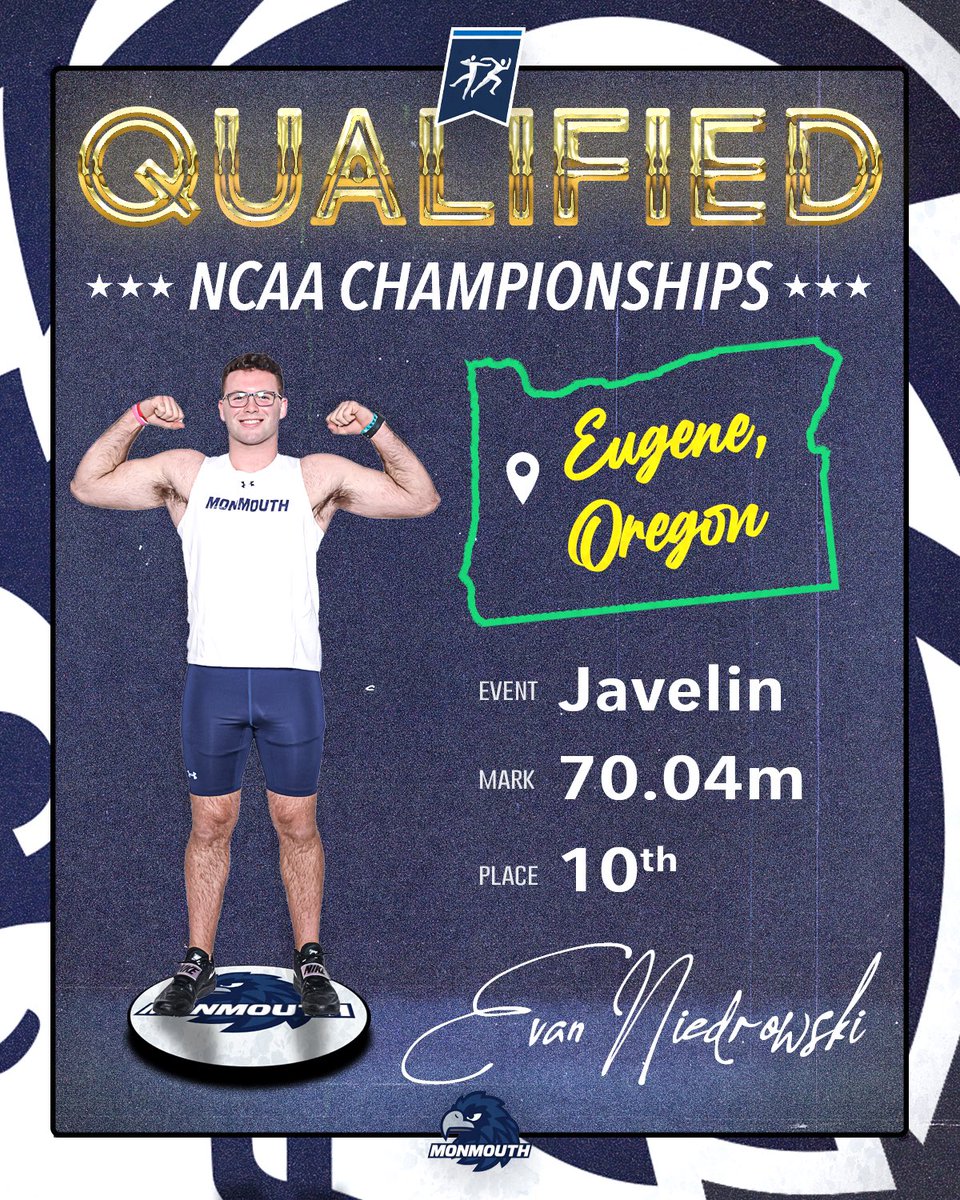 Next stop: Eugene.

With a mark of 70.04m in the javelin throw at the East Prelims today, Evan Niedrowski of @MUHawksXCTF has qualified for the NCAA Outdoor Track and Field Championships!

#FlyHawks
