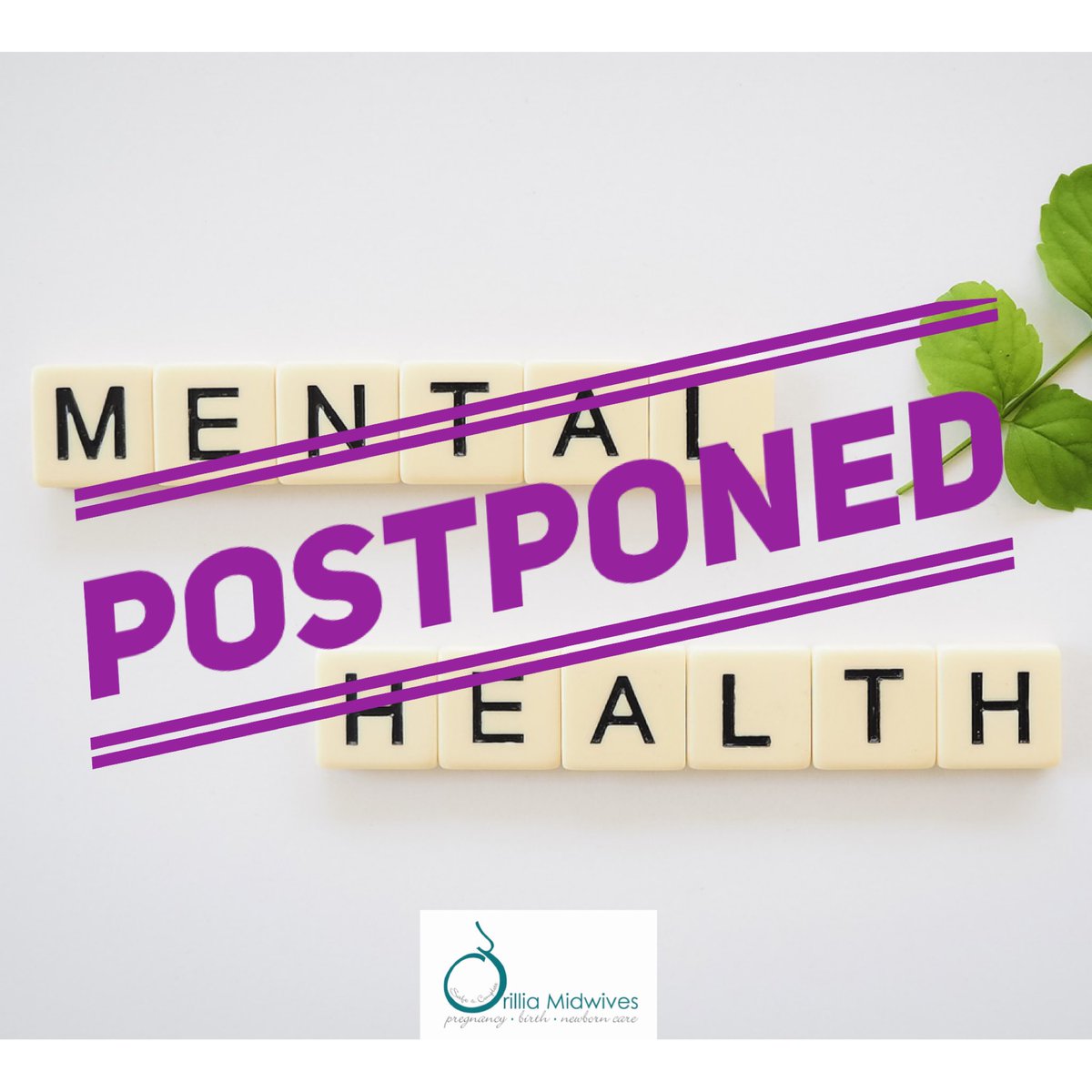OrilliaMidwives's tweet photo. We are postponing our mental health workshop so we are able to include as many people as possible. Stay tuned for a new date next month!  #mentalhealthmatters #workshop #mentlahealth101 https://t.co/M4VhNg6D5O