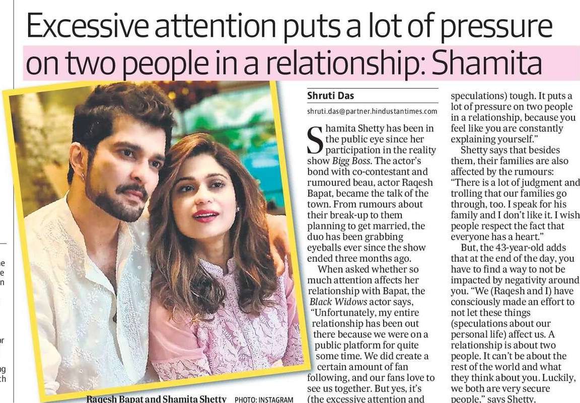MoviesUpdatez's tweet photo. Excessive attention puts a lot of pressure on two people in a relationship: #ShamitaShetty 

@ShamitaShetty https://t.co/s1bv4H30Mp