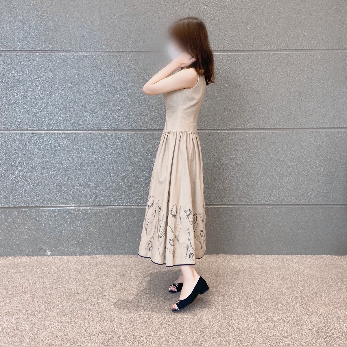 herlipto♡Tulip Cotton Blend Midi Dress | housecleaningmadison.com