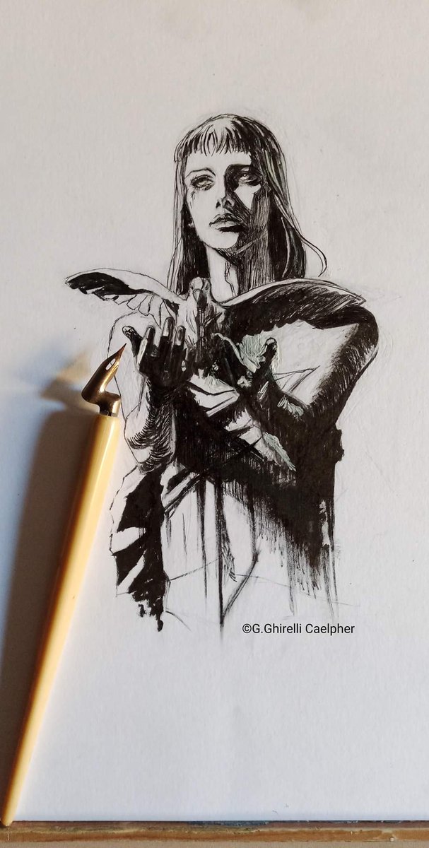 caelpher's tweet photo. "Let go"
Traditional artwork by the Italian artist G.Ghirelli Caelpher
#ArtistOnTwitter #drawings #ink #caelpher #traditionalart #illustration https://t.co/pTnmBgRV3Q