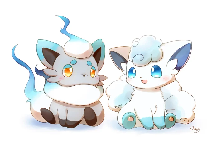ヒスイゾロア&アローラロコンで
暑い日もひんやりもふもふ❄🐾 