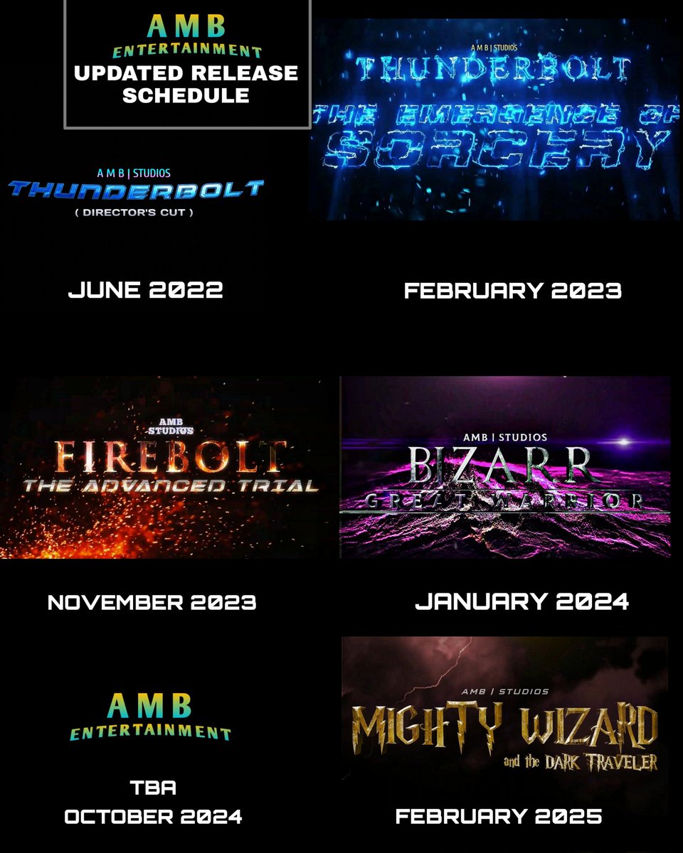 vxestudios_'s tweet photo. 🔹 ANNOUNCEMENT 🔹
📍 AMB Studios Updated Release Schedule...
#ambentertainment #ambstudios #movies #cartoons #animations #Updates #TrendingNow https://t.co/1j9kqkhUfK