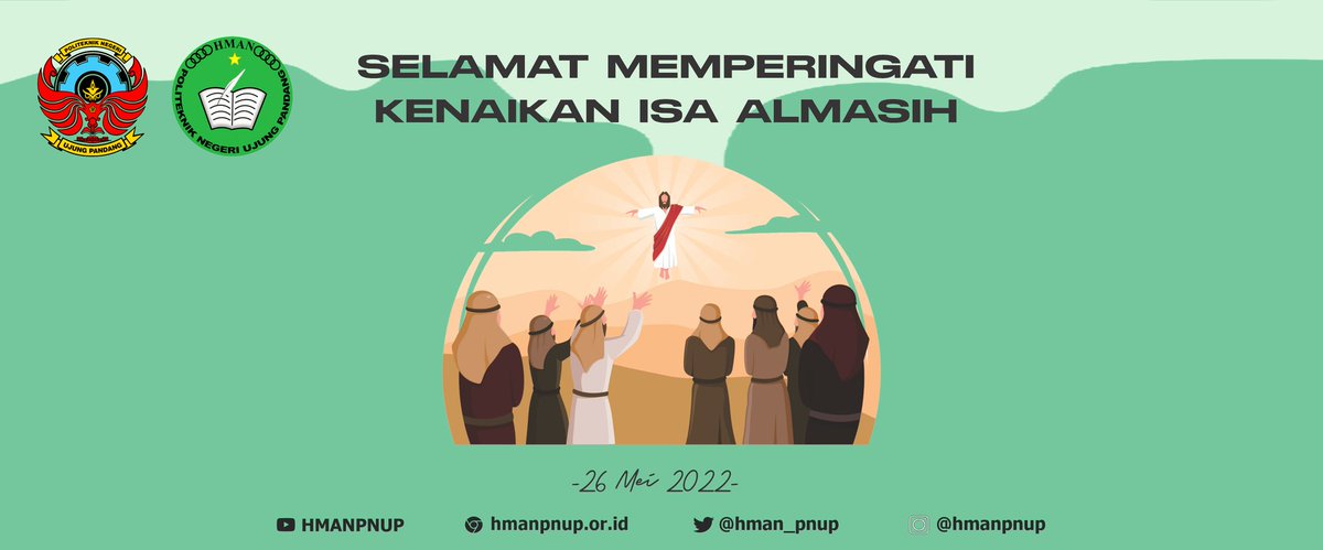 Selamat Hari Raya Kenaikan Isa Almasih tahun ini jatuh pada Kamis, 26 Mei 2022. Kenaikan Isa Almasih atau dikenal oleh umat Kristiani sebagai Kenaikan Yesus Kristus merupakan ...

Ingin mengetahui kelanjutannya?
Silahkan kunjungi website kami di : 
hmanpnup.or.id/selamat-memper…
