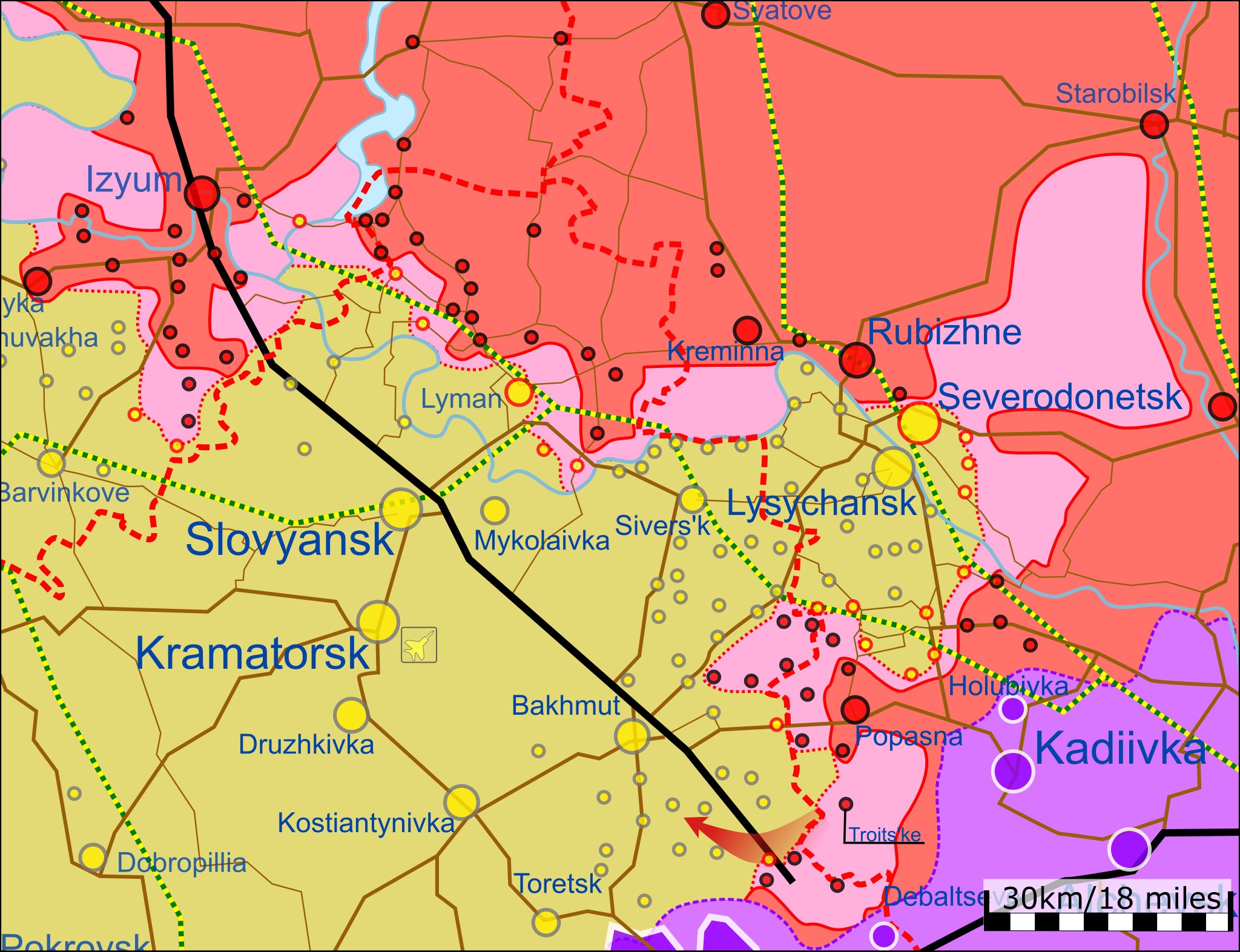 Карта боевых действий на Украине 