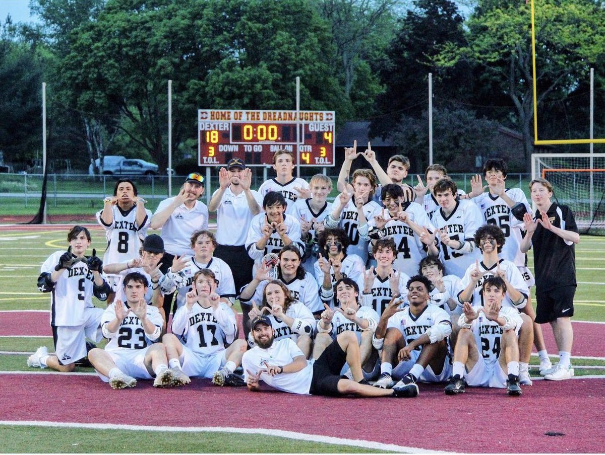 DexterLacrosse's tweet photo. Dexter’s season comes to an end to a physical &amp; well coached @lacrosse_east team with a 7-15 loss. 

A historic year for the Dreads, finishing 13-4 with an SEC Championship. 

Thank to the seniors who sacrificed so much for the program over the last 4 years. We love you! https://t.co/8hiw4k6AXu