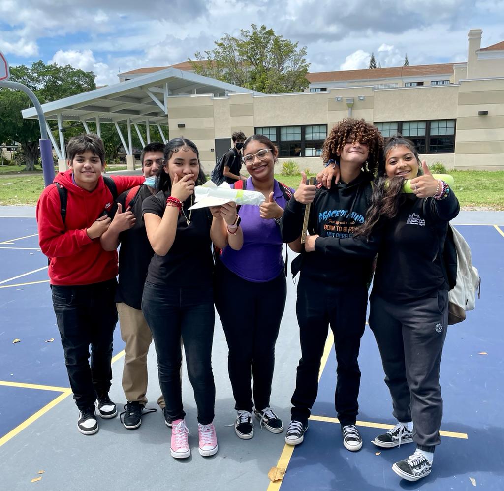 ShenandoahMS's tweet photo. Mr. Cosano's students worked on the perfect design of an airplane using pool noodles. Here they are as they determine which planes flew the best. #SMSMath #SMSSTEAM @MDCPS @MDCPSCentral @SuptDotres @miamimagnets @MDCPSSTEAM @STEAMDesignated https://t.co/Yx8gfL0Q7s