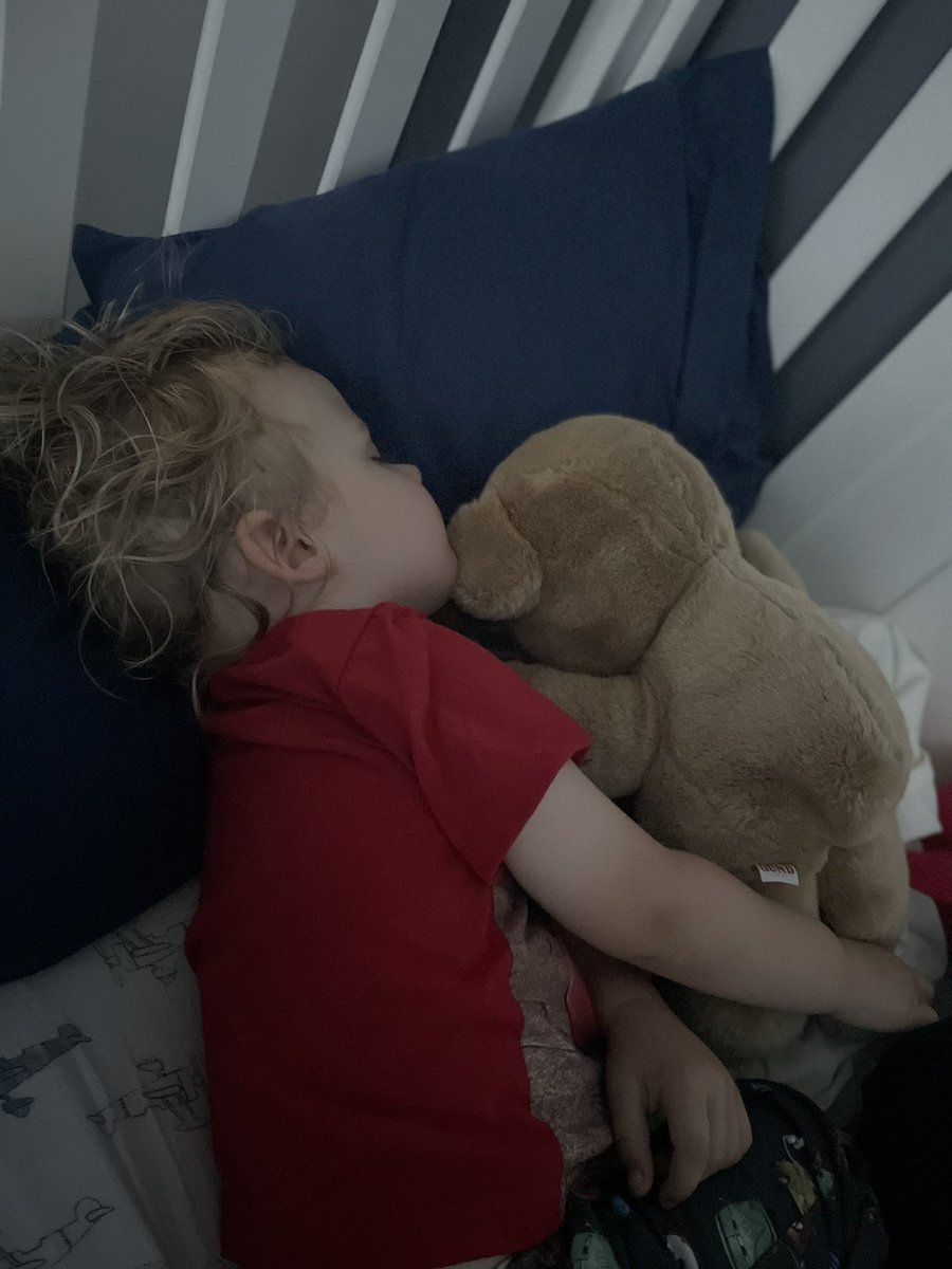 SuburbMomMaura's tweet photo. @GottaGettaGUND no idea how I kept my own bear so pristine (I’m over the hump of mud-30’s 😳) but it makes me SO happy to see my little guy snuggling a bear I used to snuggle 🥰🥰 https://t.co/YfrZaqIBzk