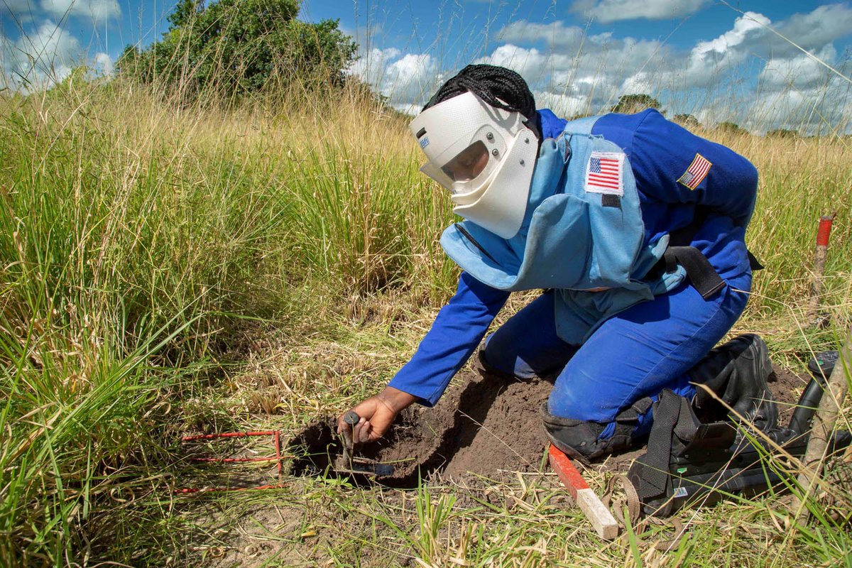 herorats's tweet photo. This is Tarisai, a proud member of APOPO's demining team in Zimbabwe. With support from the U.S. government 🇺🇸 APOPO is making land safe to protect its wildlife and people. 

In 2021, APOPO cleared over 1.4 million m2 and found and destroyed over 6,000 landmines and explosives. https://t.co/l5AGWIdsmG