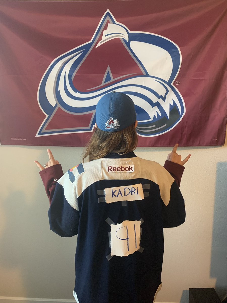 HoppyTurtle2's tweet photo. @Avalanche don’t have a Kadri jersey yet but definitely had to represent 🤘🏻#IStandWithNaz #IStandWithKadri https://t.co/uhZkRW4NmB