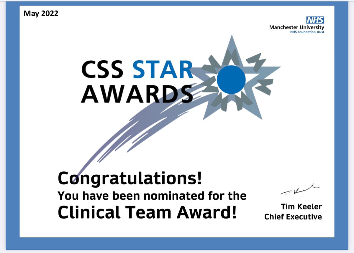 Diane_Reid1's tweet photo. Absolutely thrilled for the @MFT_CSSAHPs #MSK divisional team to receive this #CSSStarAwards nomination ππππππso deserved, very proud of this team ππ @janwils42401735 @MFT_CSS @MSK_MFT @MFTChiefAHP https://t.co/K1iPXquEN5
