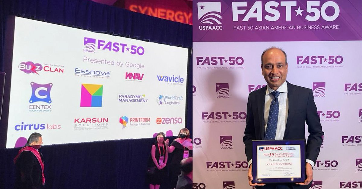 KarsunLLC's tweet photo. We are honored to be celebrating alongside the #Fast50 Asian American Business Excellence Award winners at tonight's @USPAACC #CelebrASIAN Awards Gala. #DoExtraordinary https://t.co/4lRvBKupDR