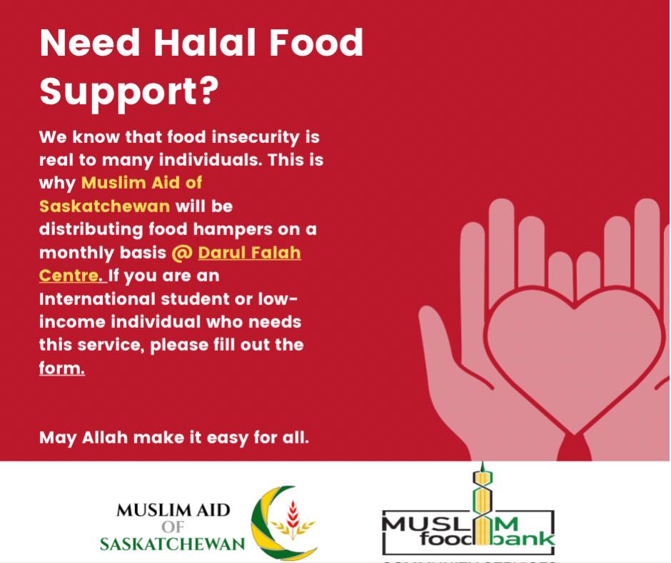 One of the signature services of #MuslimAidofSaskatchewan is monthly #FoodHamper distribution. If you know anyone who are struggling with food, please ask them to complete registration form docs.google.com/spreadsheets/d… 
#muslimaidofsaskatchewan #muslimfoodbank #yqr #muslimsinregina