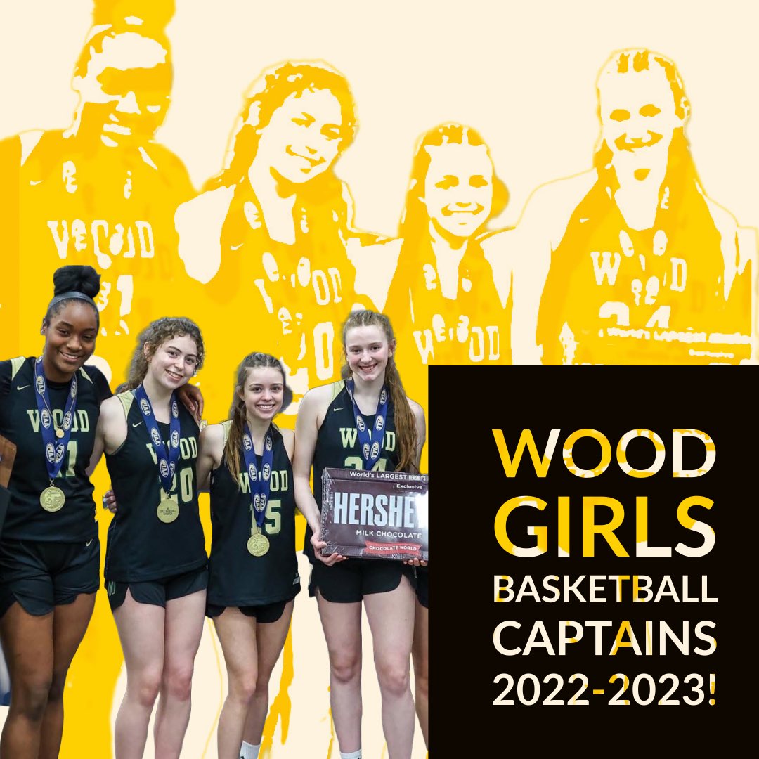 WoodGirlsBball's tweet photo. Congratulations to our Wood Girls Basketball Captains who will lead us into the 2022-2023 season: Deja Evans, Delaney Finnegan, Allie Fleming and Kara Meredith! Let’s do great work! 3-Peat? https://t.co/M0rhGY0oGh