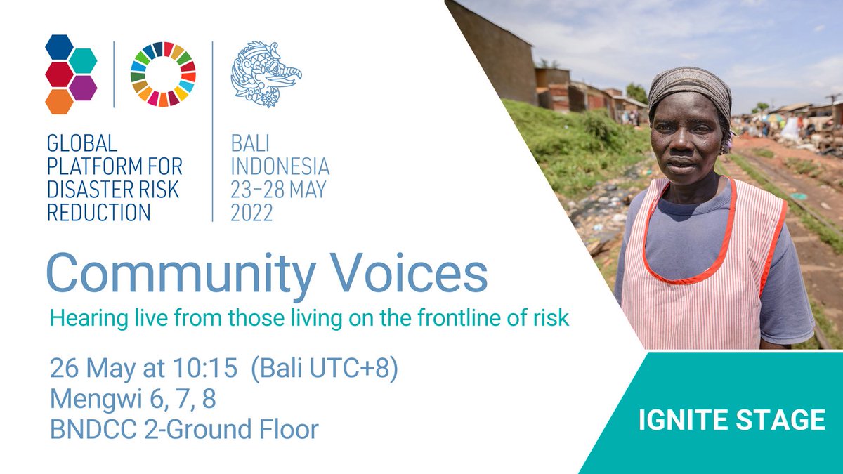 globalnetworkdr's tweet photo. We'll connect live to communities most at risk on the Ignite Stage alongside @Action24regionl and @CWSAsiaPacific and demonstrate the impact of our global Views from the Frontline project: https://t.co/K3HRrw0eIt #GPDRR2022 @BeckyMurphy88 @BijayKmr @lewismakurumure @ShivangiCha https://t.co/2QYP32ASoC