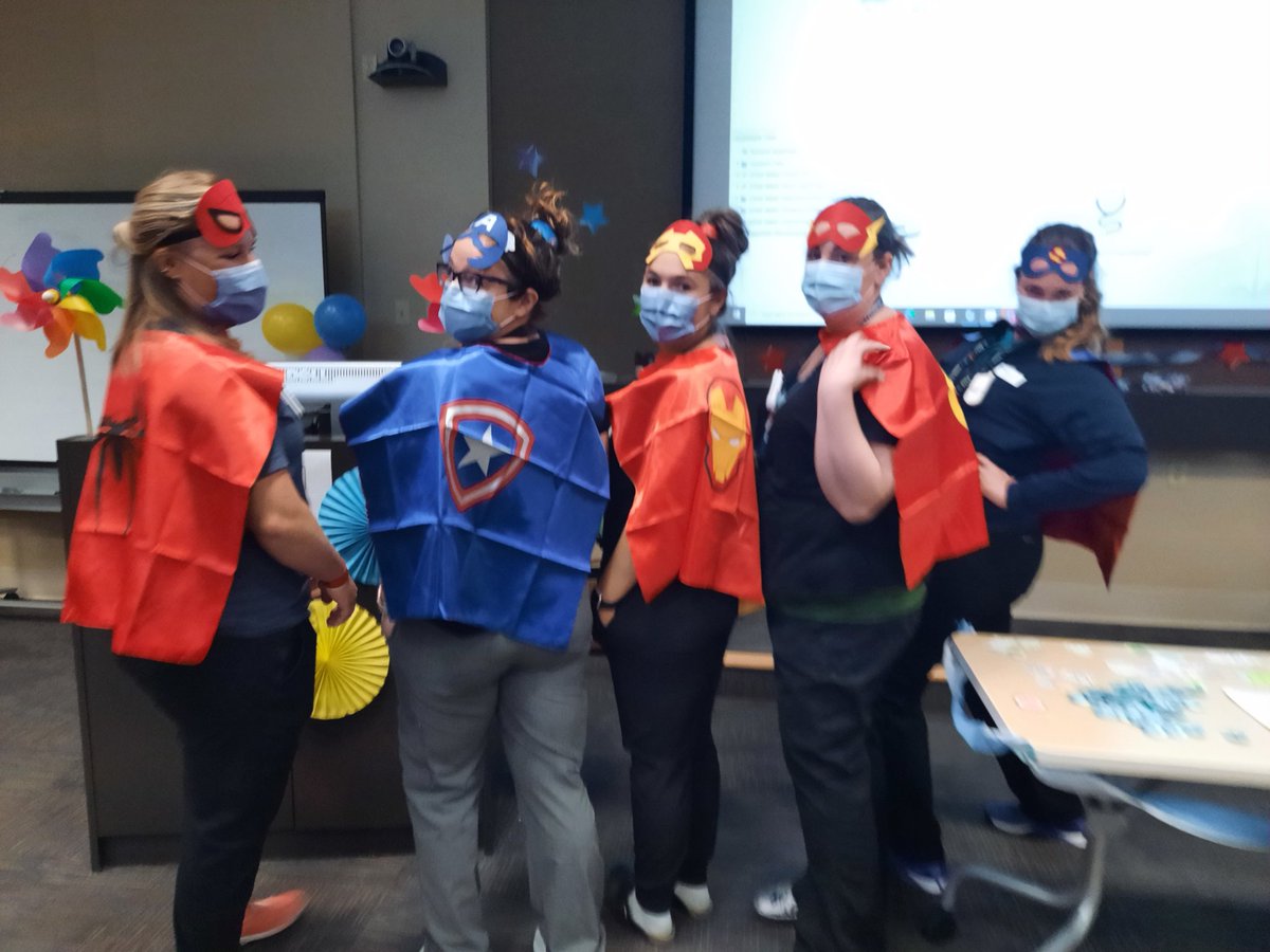 glendaduruptAHS's tweet photo. We are getting so close to Wave 4 #ConnectCareLaunchAtPLC
Every day leading up to Launch, our Clinical Nurse Educator team has been superheros getting all the staff prepared.
Today - they dressed the part!
#PLCPositivity
#WeAreAHS
#EverydayHeroes
@ahs_cmio https://t.co/LMArQO62Bu