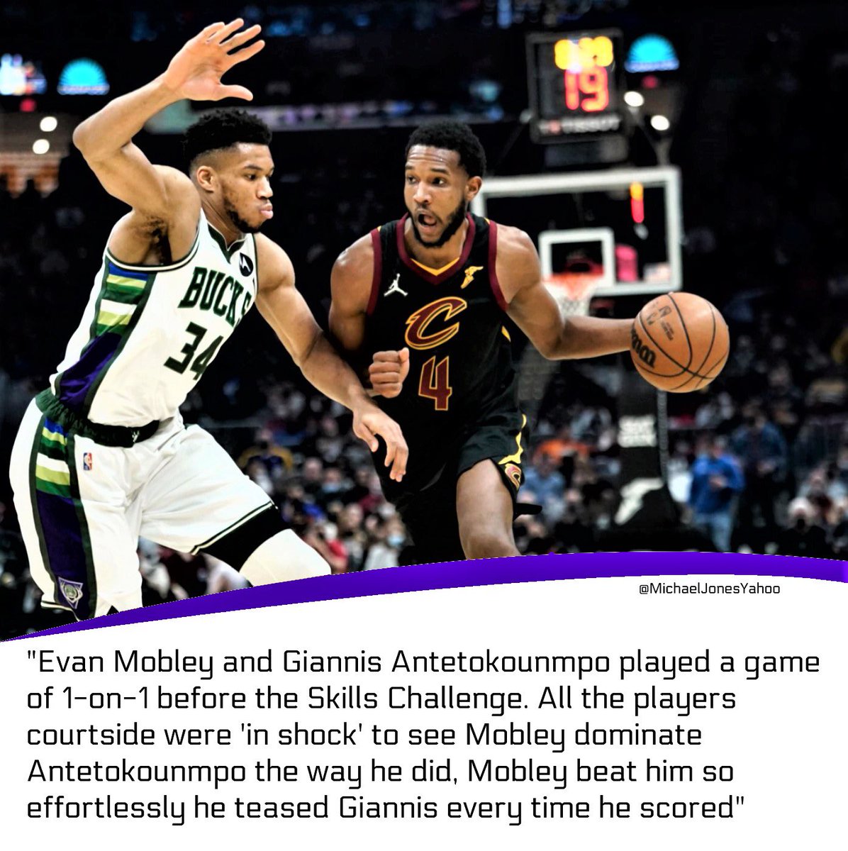 Evan Mobley reportedly showed no mercy on the Greek Freak during All Star Weekend…

😳