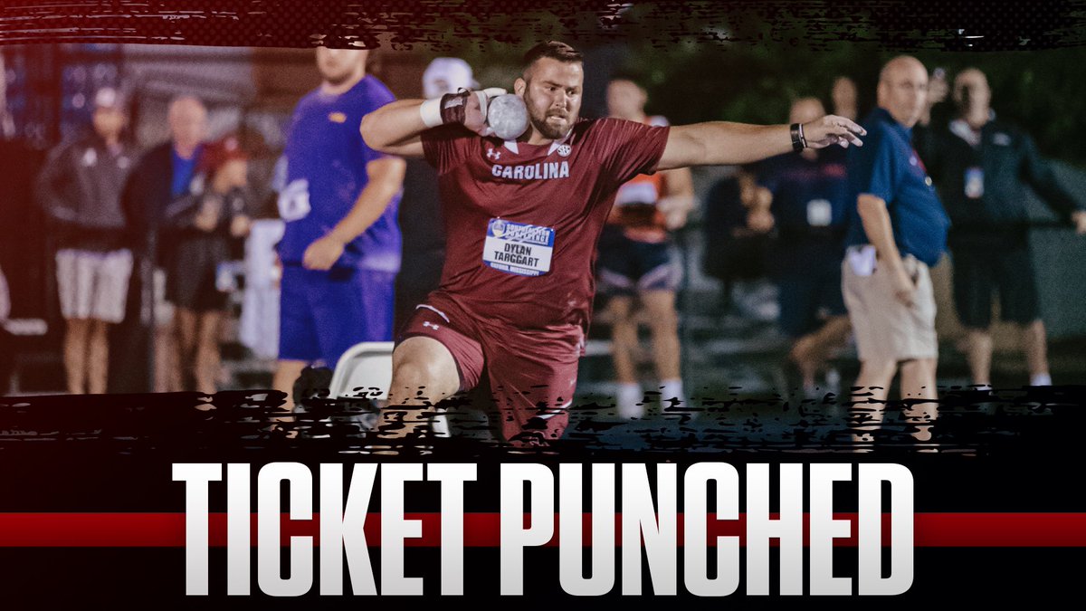 🎟 Dylan Targgart punches the first Carolina ticket to Nationals! #Gamecocks 

He takes 11th in the shot put with a mark of 18.91m/62-0.50 to punch his ticket to Eugene.