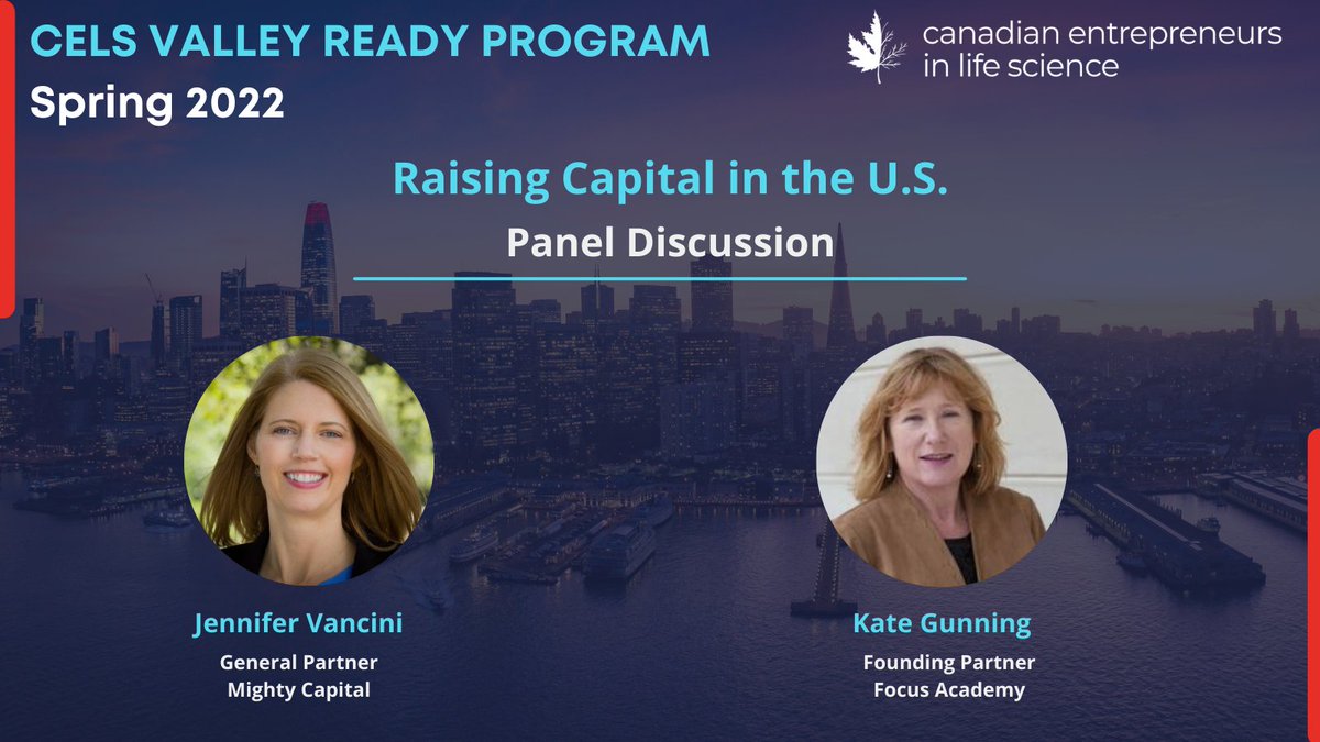 This Friday we have two accomplished women joining us for a panel discussion on 'Raising Capital in the U.S.'
@jenvCA  and <a href="/GunningKate/">Kate Gunning</a> , we are thrilled to have you on board!