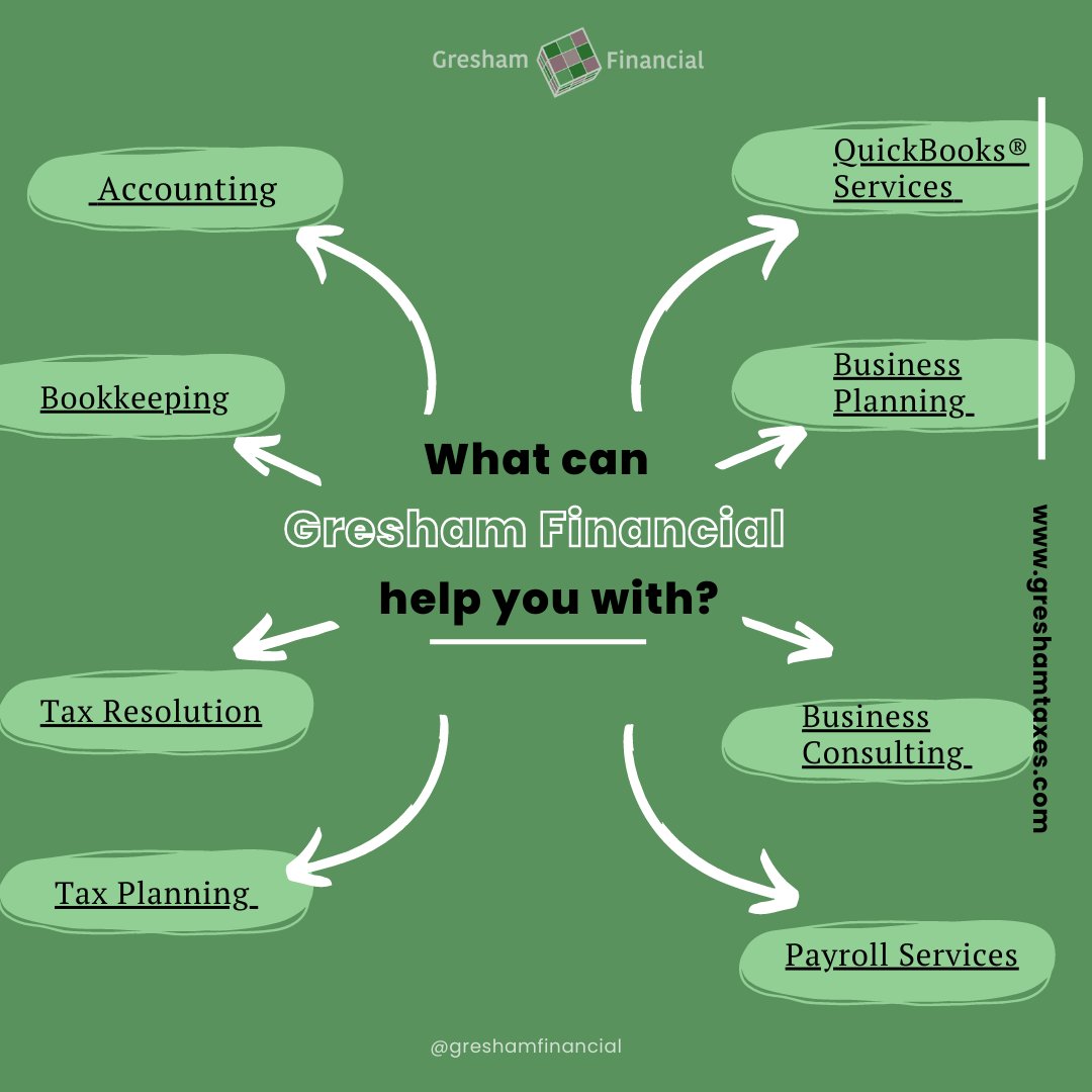 For more information on how we can assist you please reach out to us --info@greshamtaxes.com
#TaxResolution #bookkeeping #Accounting