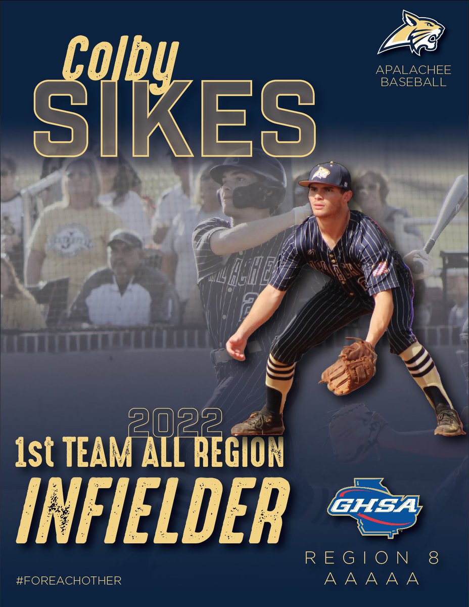 Apalachee Baseball (@cheebaseballahs) on Twitter photo Congratulations to <a href="/ColbySikes2/">Colby Sikes</a> for being named to the 1st Team All Region as an infielder! An incredible person and leader on and off the field. Well done 2, well done!
#AllRegion Congratulations to <a href="/ColbySikes2/">Colby Sikes</a> for being named to the 1st Team All Region as an infielder! An incredible person and leader on and off the field. Well done 2, well done!
#AllRegion