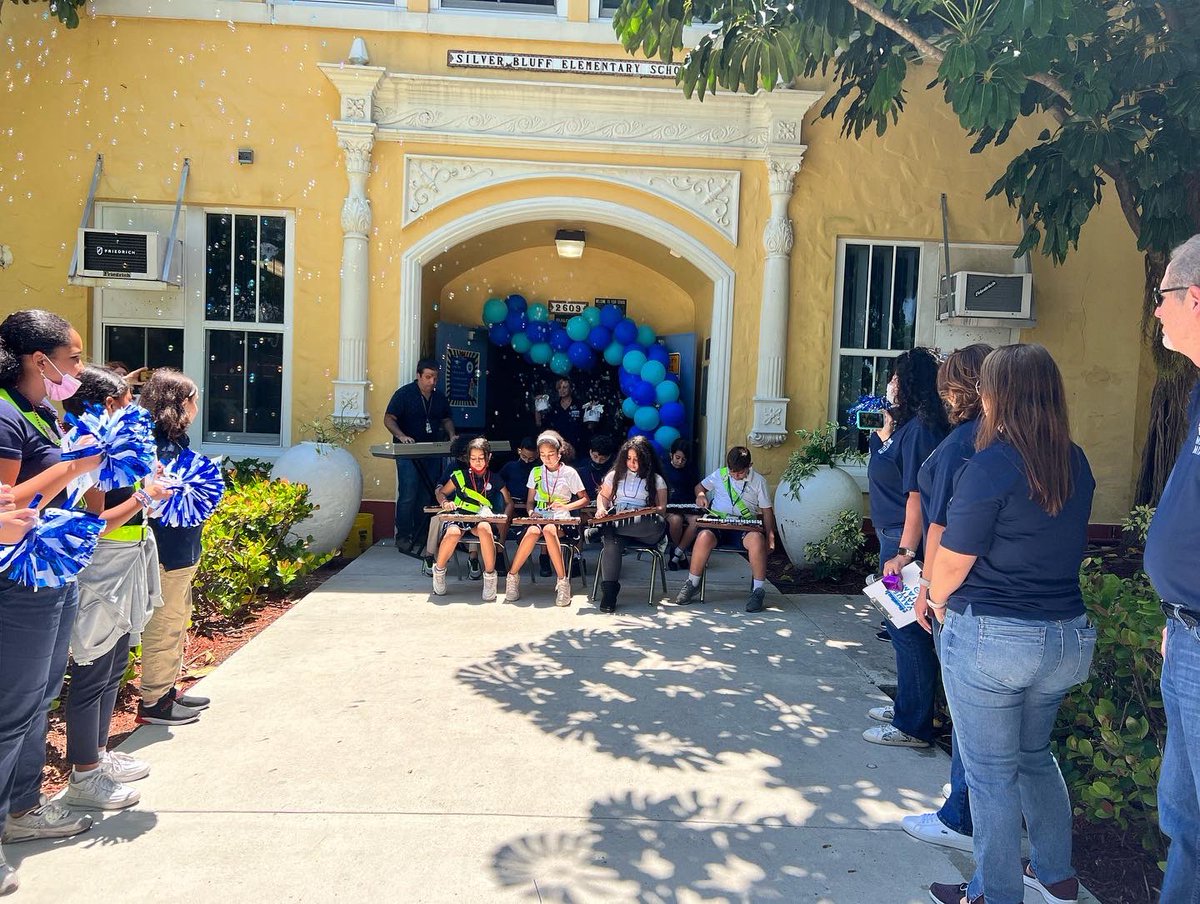 SilverBluffElem's tweet photo. Silver Bluff Elementary was recognized today as the 2022 School of the Year for Pursuit of Excellence in the District’s initiative for Values Matter. Wayyyyyy to go teachers, students, administration and especially our amazing counselors, Ms Mesa &amp; Ms. Cherry! 🥳🤗🥰 https://t.co/jJagGC3gCm