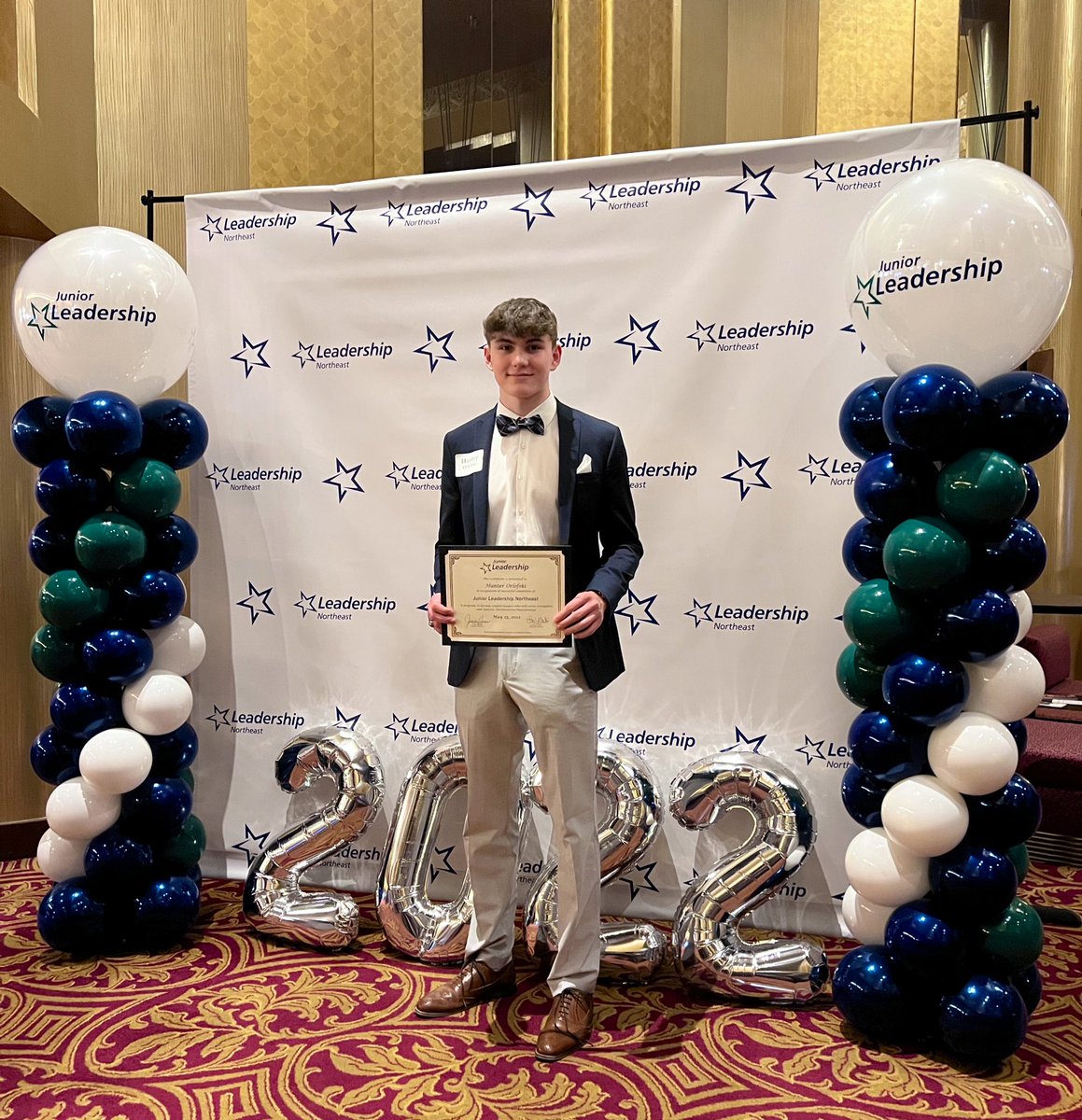 COrlofski's tweet photo. Congrats Hunter and the Junior Leadership Northeast Class of 2022 💙🤍💚 https://t.co/unLX4VDz0f