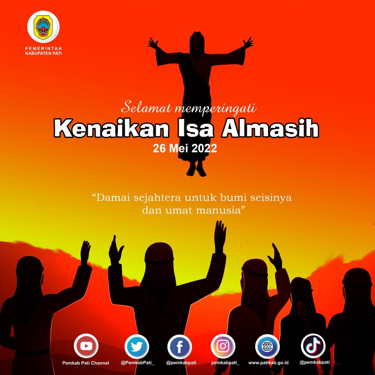 Damai sejahtera untuk bumi seisinya dan umat manusia. Selamat Hari Kenaikan Isa Almasih