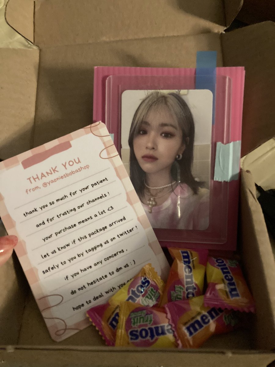 gdikook's tweet photo. first time ordering from themmm hehe thank you for handling and making sure my pc arrived safely <33 @yaoniesbobashop https://t.co/cGFyHajubO