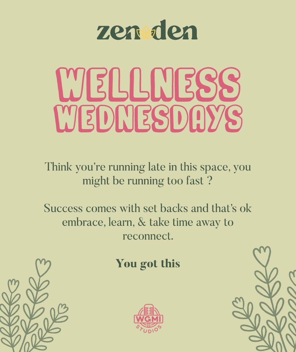 WGMImedia's tweet photo. Stop and relax.

This is a marathon not a sprint!

@WGMI_Studios  wellness Wednesdays. https://t.co/nQTV2mvryV