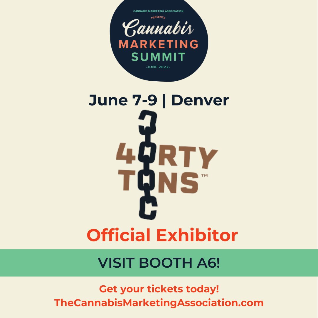 cannamarketing's tweet photo. It's official! @40tonsbrand is an exhibitor at the 2022 Cannabis Marketing Summit expo hall! We are only 13 days away from the event, so hurry and get your tickets today: https://t.co/2LMxaFnIxl
#MarketingCannabis #CannabisMarketingSummit #40tonsbrand https://t.co/NOHV5eSQ8q