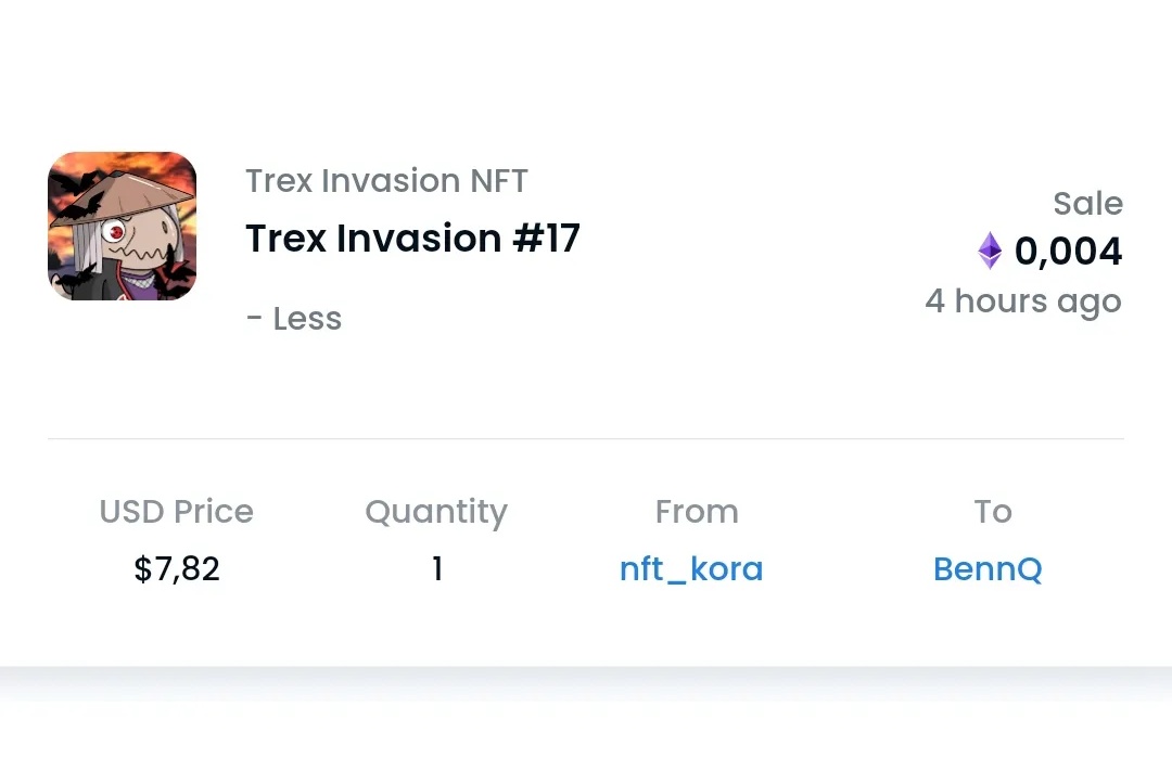 Trex Invasion #17 RESOLD
0.002 > 0.004;ETH 
congrats 🔥🔥 

#nft #nftart #nftcommunity #nftcollector #nftcollectors #nftdrop #nftcollectibles #nftartists #nfts #nftartgallery #nftcollection #dino #nftartist #nftartwork #nftnews #nftgallery #art #artwork #artist #doodles