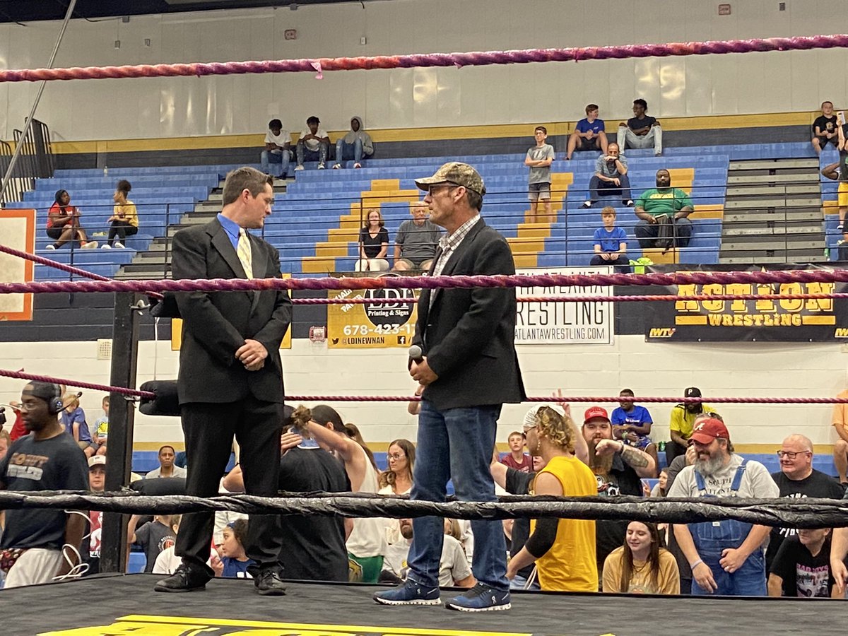 cman035's tweet photo. We had a very cool special guest ring announcer for a couple matches this past weekend at @WrestleACTION1 #CadillacJack ! From 92.5 The Bear ! #ACTIONMoney https://t.co/Qvg6hUzgyb