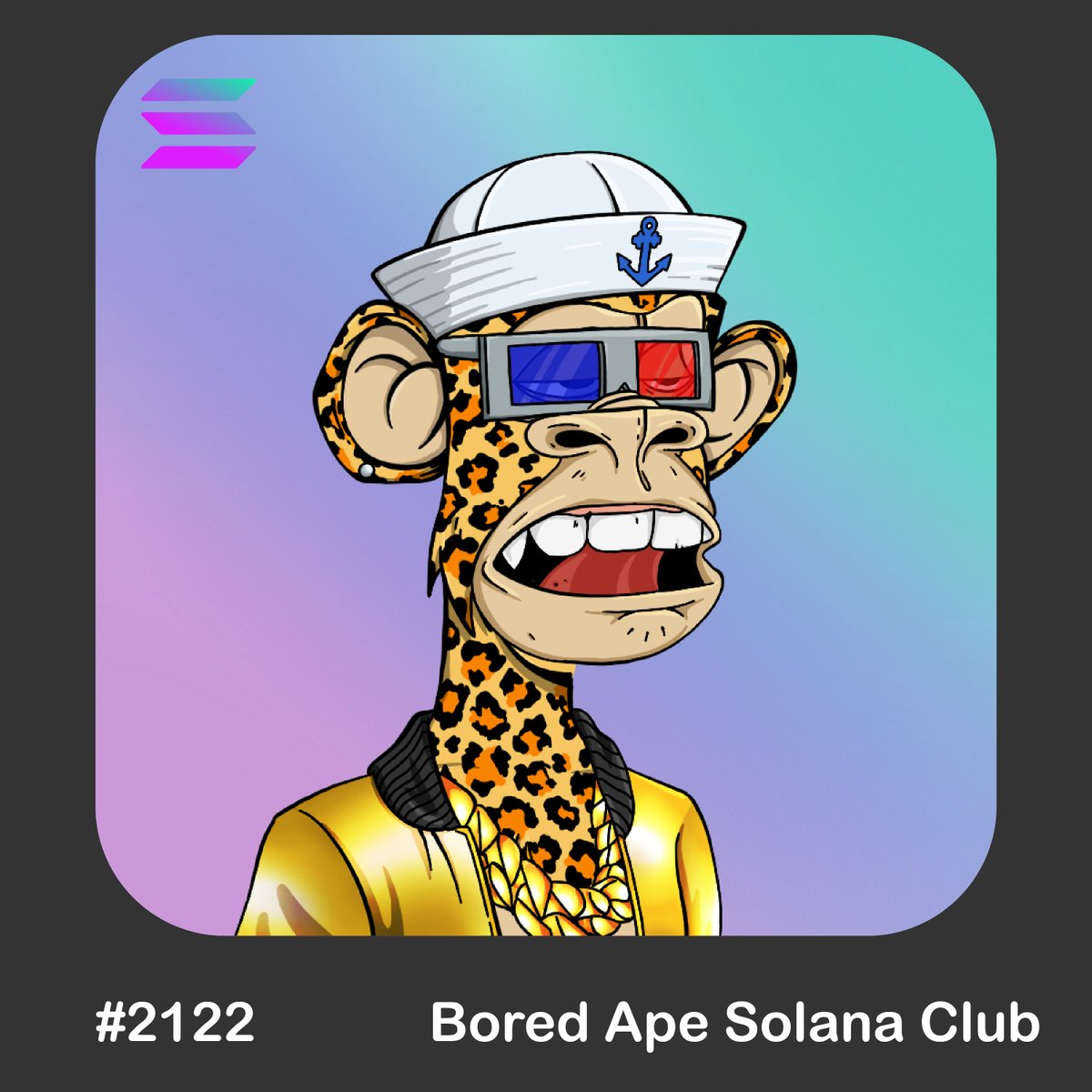 BoredApeSolClub's tweet photo. TOP SALE OF THE DAY 
(BASC #2122 37 SOL $1813)
#SolanaSummer #SolanaNFTs #BoredApes https://t.co/uyhmsGU6ug