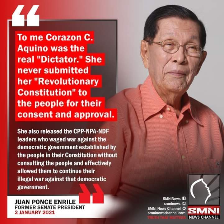 DrakeFrank4Ever's tweet photo. If dictator's son si bbm ano si kris aquino? Sabi ni JPE, Cory was the real dictator. https://t.co/Ktd2UsHOZc