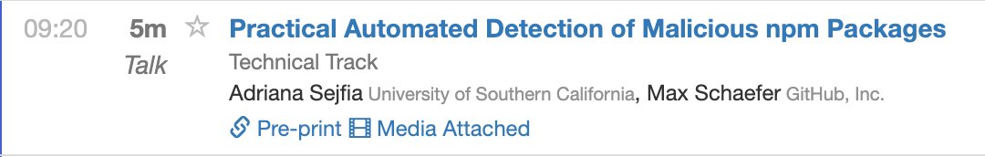 Looking forward to discussing our paper tomorrow <a href="/ICSEconf/">ICSE</a>  in person! (Thank you, science.) If you're interested in supply chain security, would love to chat more :)