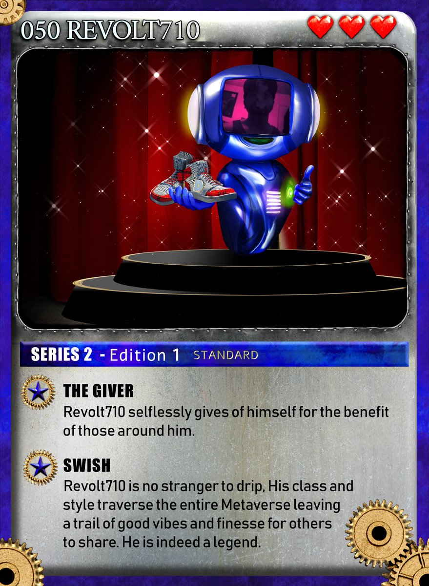 MetaDripzz's tweet photo. Check out this #CollectAbot card of #MetaDripz founder Revolt. This series is straight up awesome #Infiniverse #NFT #VR #quest2 #NFTshoes #NftsForGood https://t.co/8BNUJWXaeC
