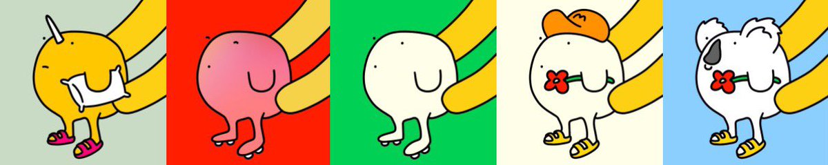@byanjpgs <a href="/memnfts/">MemeNFTs</a> i added a couple more cutie <a href="/memnfts/">MemeNFTs</a> too. 🌱☺️

the one holding the cloud is a whole mood. ☁️ 

made a little memstrip. i wonder how long it will get. 💛💛💛
